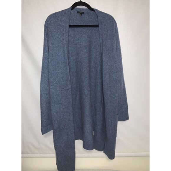 Talbots Blue Fabric Blend Open Front Knit Cardigan Sweater Size Extra Large - Picture 2 of 6